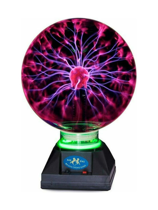 Dekorative Lampe mit RGB-Beleuchtung Plasma-Kugel LED 20x29cm Schwarz