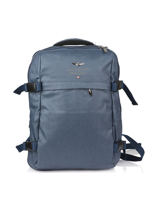 Aeronautica Militare AM-338 Men's Fabric Backpack with USB Port Navy Blue