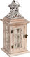 Keskor Lantern Wooden Tabletop Beige 14.5x14.5x33εκ. 1pcs