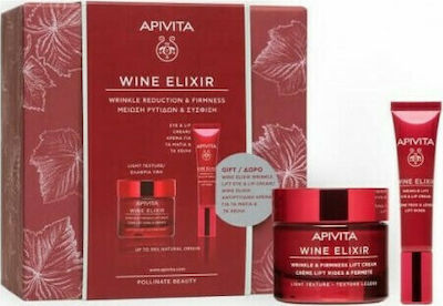 Apivita Wine Elixir Hautpflegeset für Anti-Aging & Festigung mit Augencreme & Gesichtscreme 65ml