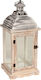 Keskor Lantern Wooden Floor Beige 21x21x50εκ. 1pcs