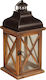 Keskor Lantern Wooden Floor Brown 18x18x41εκ. 1pcs