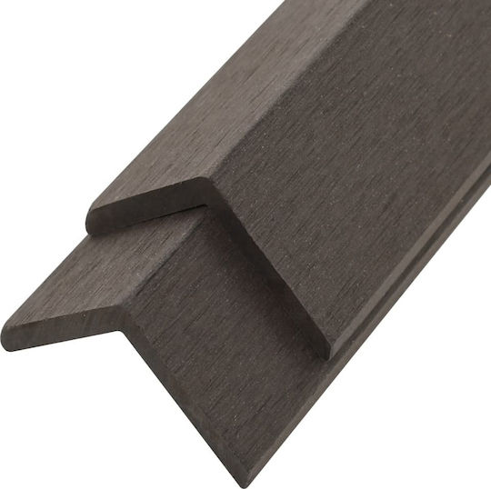 vidaXL Deck Ecke für Gartenboden aus WPC 170x4.5cm 5Stück Dunkelbraun