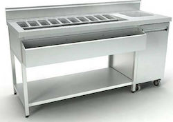 Inox Dobros Dulap de pregătire cu uși deschise 230x70x87cm Inox Dobros Dulap de pregătire cu uși deschise 230x70x87cm