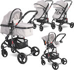 Lorelli Alba 3 in 1 Verstellbar 3 in 1 Baby Kinderwagen Geeignet für Neugeborene Gray 11.15kg