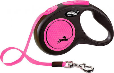 Flexi Foldable Dog Leash/Lead Strap New Neon Pink in Pink color 5m up to 15kg 032022