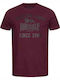 Lonsdale Herren T-Shirt Kurzarm Burgundisch