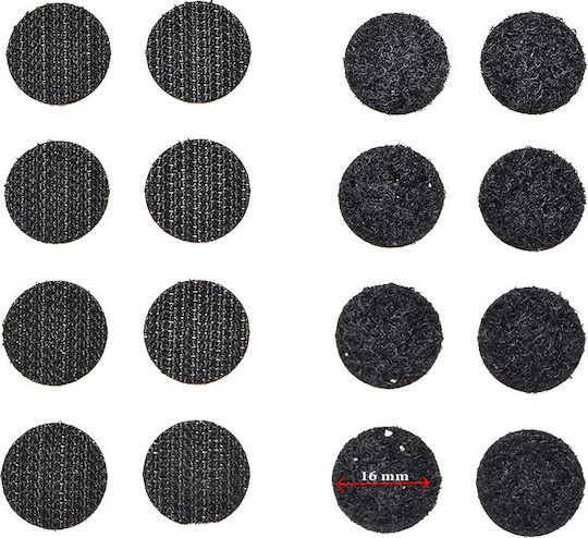 Velcro Stick On Coins Τσοχάκια Στρογγυλά με Αυτοκόλλητο και Διάμετρο 16mm Μαύρα 16τμχ 060228062