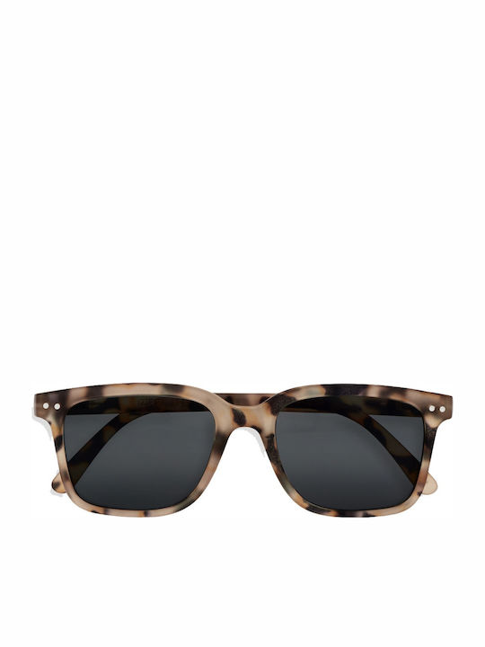 Izipizi L Sun Sunglasses with Brown Tartaruga Plastic Frame and Black Lens
