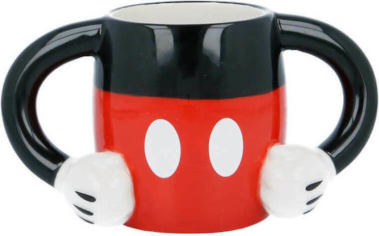 Stor 3D Mickey Body Mug Ceramic Black 325ml