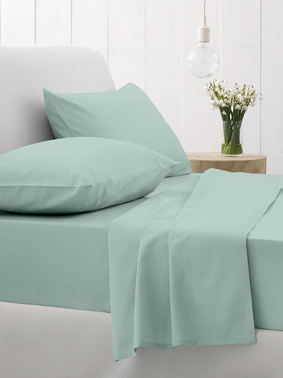 Sunshine Sheet Semi Double with Elastic 120x200+30cm. Cotton Feelings 151 105 Aqua