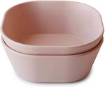 Mushie Baby Food Bowl made of Silicone Blush 2pcs