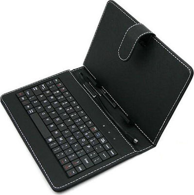 Lamtech Flip Cover Piele artificială cu Tastatură Greacă Negru Universal 10.1-10.4" LAM021912