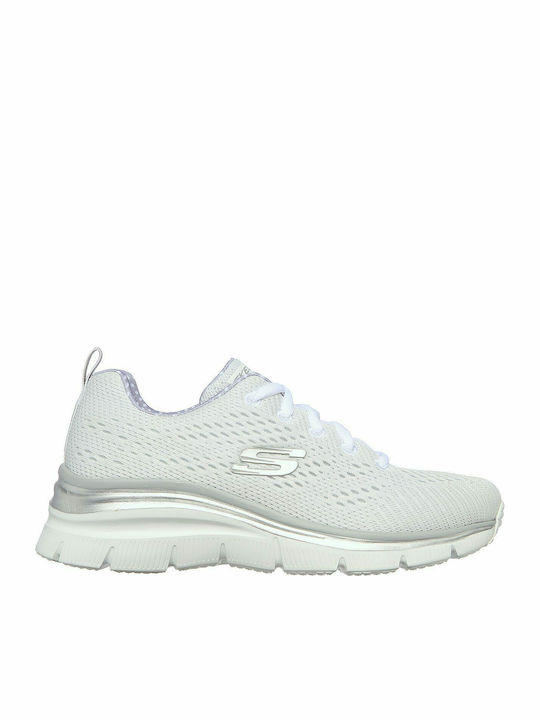Skechers Knit Lace Up Wedge Damen Sneakers Weiß