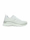 Skechers Knit Lace Up Wedge Sneakers White