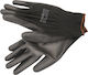 Vorel Gloves for Work Gray Polyurethane/Polyester 1pcs