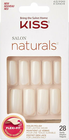 Kiss Salon Natural Go Rogue False Nail Tips in Beige Color 28 Pieces KSN04C