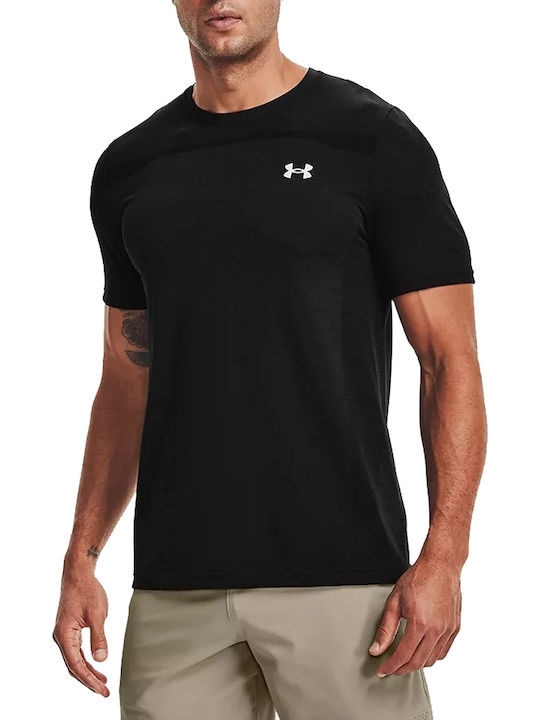 Under Armour Ανδρικό T-shirt Μαύρο με Λογότυπο 1361131-001