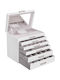 Songmics Velvet Jewellery Box with Drawer & Mirror White 30.5x21.5x31.5cm