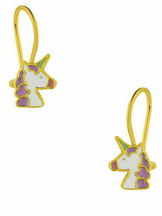 Earrings Made of Silver 925 Gold plated Unicorns KO47386