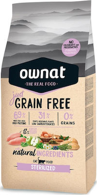 Ownat Grain Free Sterilized Ξηρά Τροφή για Στειρωμένες Γάτες με Κοτόπουλο 8kg