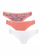 Sloggi 24/7 Weekend Bumbac Femei Brazilia 3Pack cu Dantelă Coral/alb