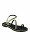 Ragazza Leather Women's Flat Sandals in Black Color