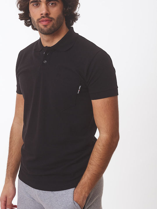 Bodymove Ανδρικό T-shirt Polo Μαύρο