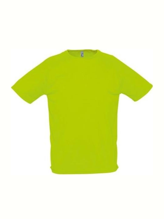 Sol's Sporty Αθλητικό Ανδρικό T-shirt Neon Green Μονόχρωμο