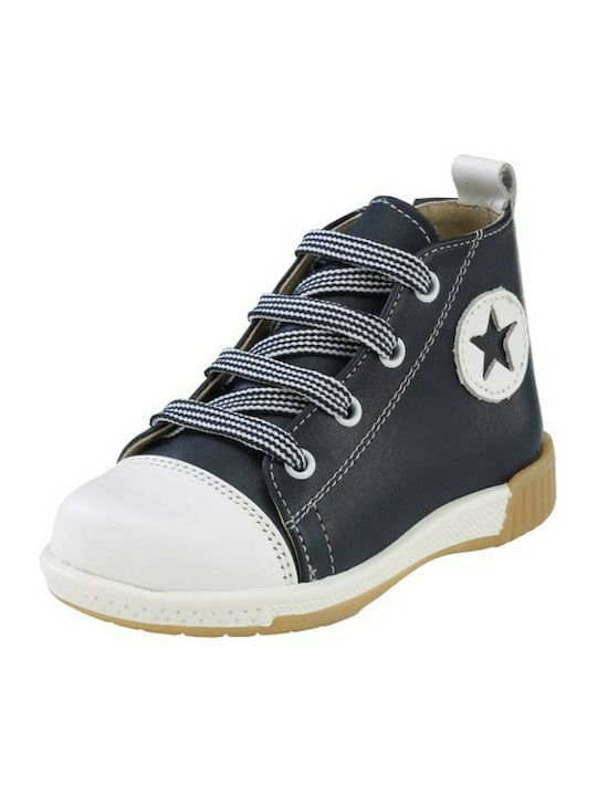 Gorgino Βαπτιστικά Υφασμάτινα Μποτάκια Navy Μπλε