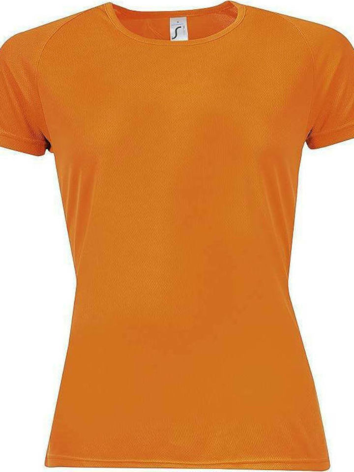 Sol's Sporty Γυναικείο Διαφημιστικό T-shirt Κοντομάνικο Neon Orange