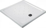 Karag Square Porcelain Shower White Porcelain Flat 1 90x90x6.5cm