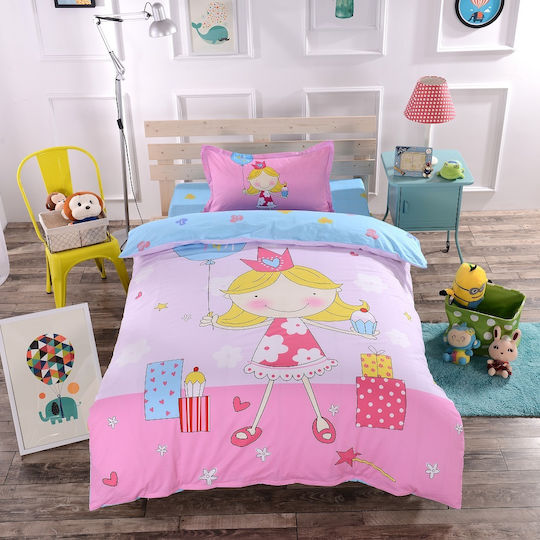 Mc Decor Elektrische Gitarren Kinderdecke Einzel mit Kissenbezug Princess 4920 Mehrfarbig 160x240cm