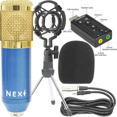 Next Condenser (Large Diaphragm) XLR Microphone Kit Shock Mounted/Clip On Mounting in Blue Color