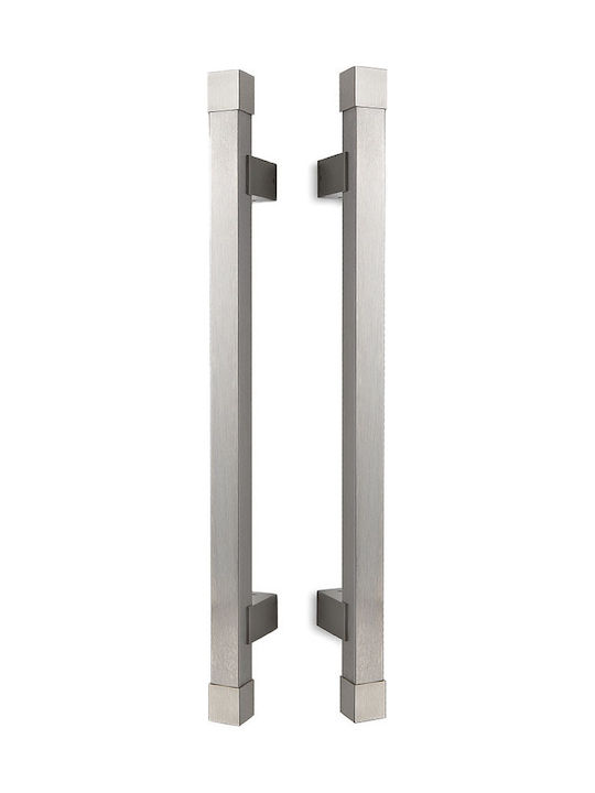 Convex Handle Front Door 639 Pair 400mm Nickel / Inox