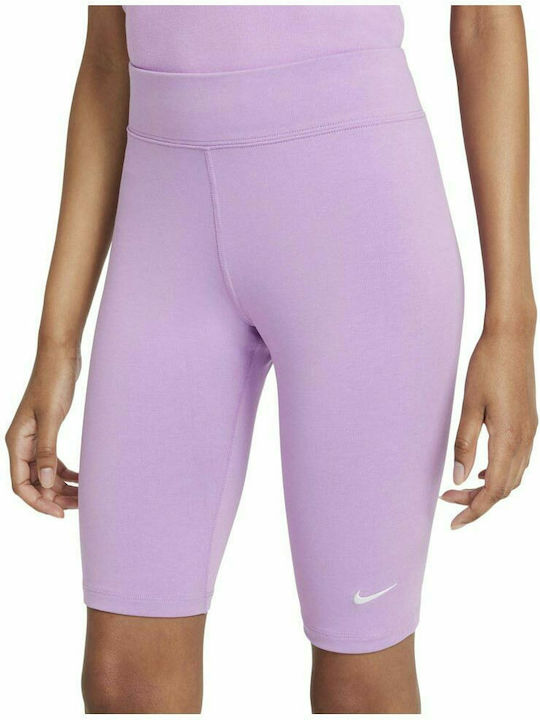 Nike Sportswear Essential Γυναικείο Ποδηλατικό Κολάν Ψηλόμεσο Μωβ