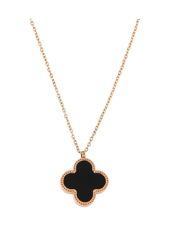 Necklace Two-coloured Cross - ACHALI ROSE GOLD necklace