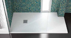 Karag Rectangular Artificial Stone Shower Bianco Pietra 80x100x2.5cm