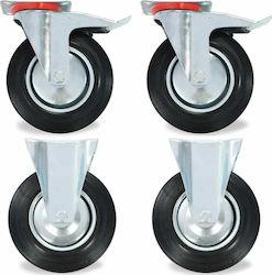 vidaXL Ρόδες Rotating Wheels with Brake 16pcs 200mm