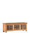 Solid Wood TV Furniture with Drawers Natural L120xW30xH40cm