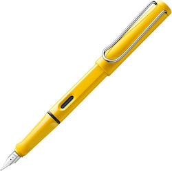 Lamy 018 Safari Πένα Γραφής Medium Κίτρινη με Μπλε Μελάνι