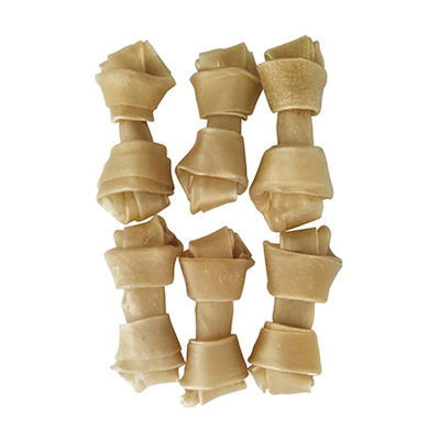 Pet Interest On The Go Rawhide Chews Bone Knot for Dogs Natural