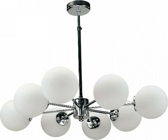 Inlight 5321-8 Κρεμαστό Φωτιστικό Ασημί 75x75εκ.