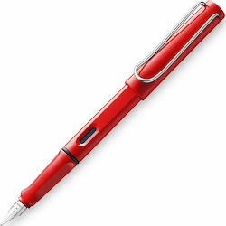 Lamy Safari 016 Writing Pen Fine Red made of Plastic with Red και Blue Ink