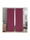 Lino Home Curtain with Pencil Pleat Line 304 Burgundy 300x295cm