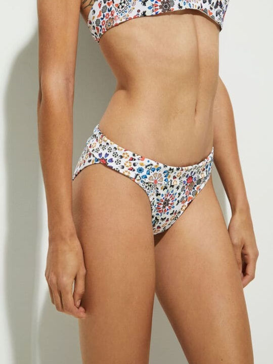 Desigual Bahamas Bikini Slip Λευκό