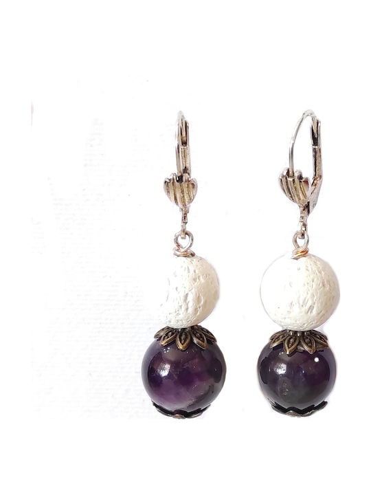 Earrings with semi-precious stones