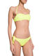 Bikini Set Sports Bra & Slip Bottom with Laces Yellow