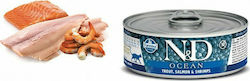 Farmina Ocean Nasses Katzenfutter für Katze in Dose mit Shrimps, Forelle und Lachs 80gr