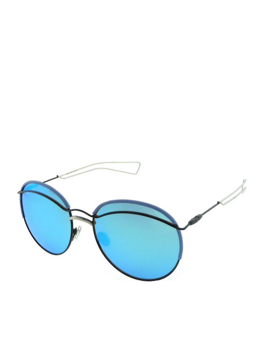 Enzo Sunglasses Blue with Metal Frame & Light Blue Lens